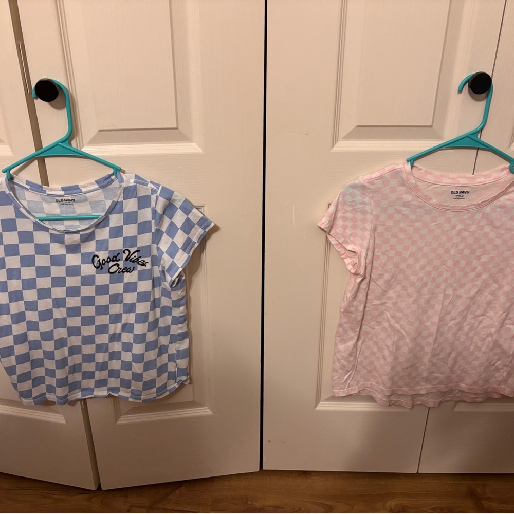 Blue and Pink Checkered T-Shirts